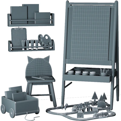 Crate and Barrel Wooden Art Easel ,Toy and Decor for Kids — Ver 5