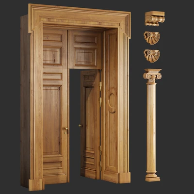 Classic wooden doors and carved elements — Ver 1
