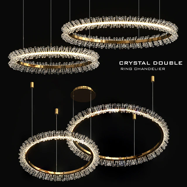 Crystal double ring chandelier — Скачать