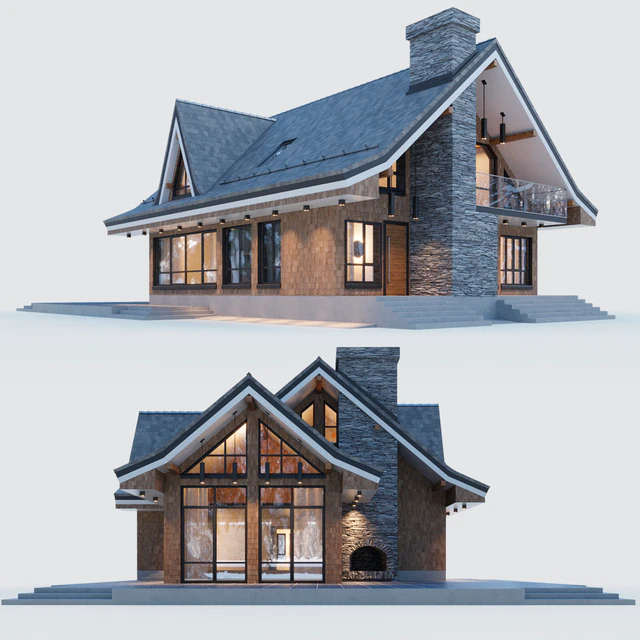 Modern half-timbered house with a residential attic — Descargar
