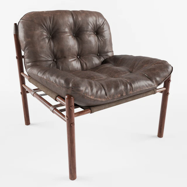 Arne Norell Rosewood and Leather Lounge Chair — Descargar