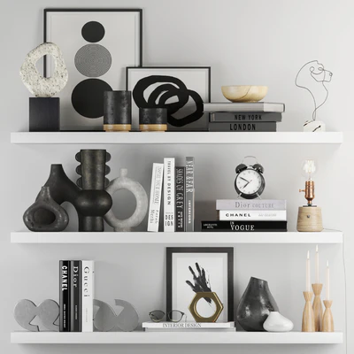 Decorative Set 017 With Classic Alarm Clock And Edison Lamp — Ver 1