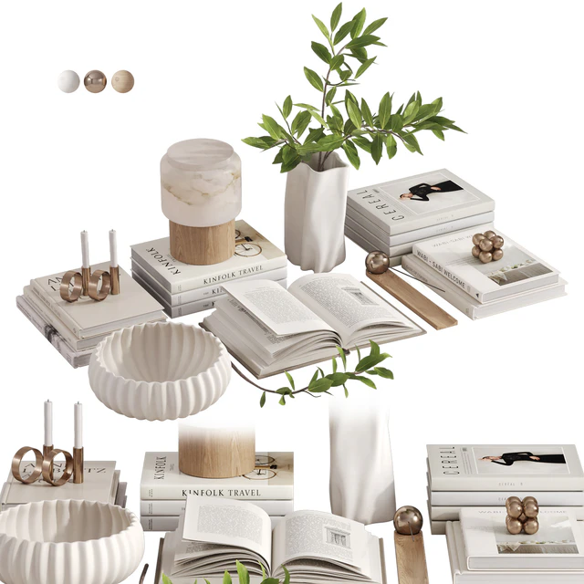White decorative set with Lanterno Table Lamp — Descargar