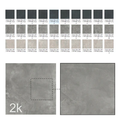 Caesar Set 33 - Concrete Porcelain Tiles BUNDLE - 3 types: Grey, Black, Beige — Вид 6