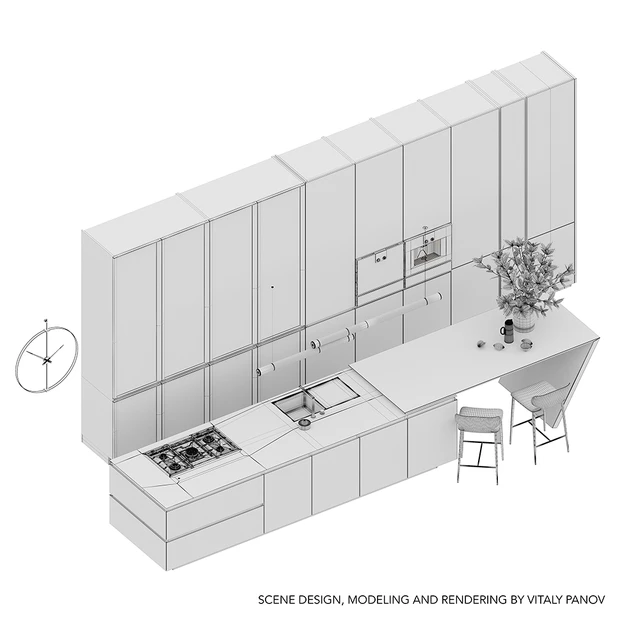 Kitchen Poliform Varenna Artex (vray GGX, corona PBR) — Descargar