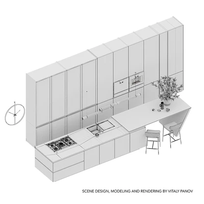 Kitchen Poliform Varenna Artex (vray GGX, corona PBR) — Ver 3