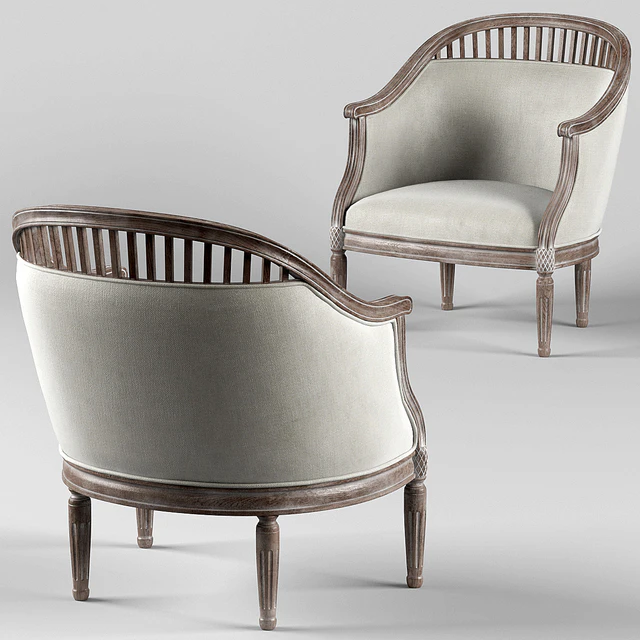 Curtis Ivory Rounded Ladder Armchair — Скачать