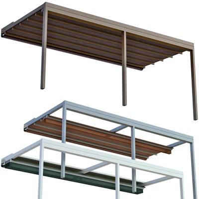Металлическая пергола беседка навес с брезентом / Metal pergola gazebo canopy with awning — Вид 6