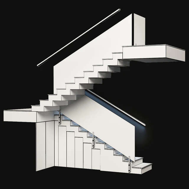 Modern staircase with built-in storage system — Descargar