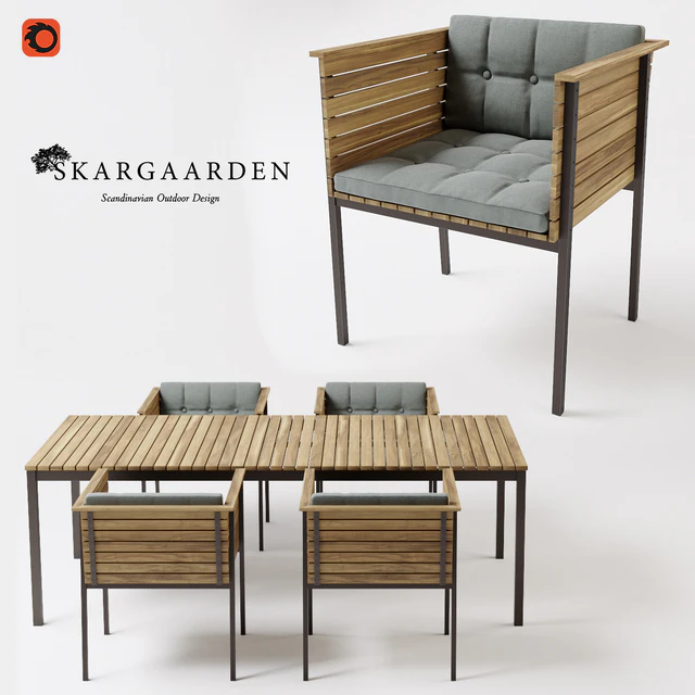Skargaarden Haringe armchair + table — Скачать
