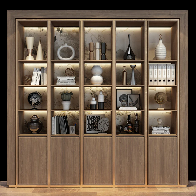 Modern luxury wooden bookshelf GHS-2368 — Скачать