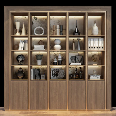Modern luxury wooden bookshelf GHS-2368 — Вид 1