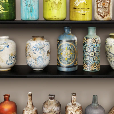 Collection vases and bottles. 23 pieces — Ver 2