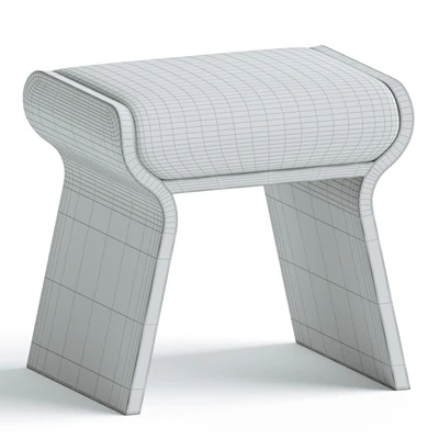Dandy Stool Upholstered in Cream Fur & Bronze-Patina Brass Details by Kifu Paris — View 3