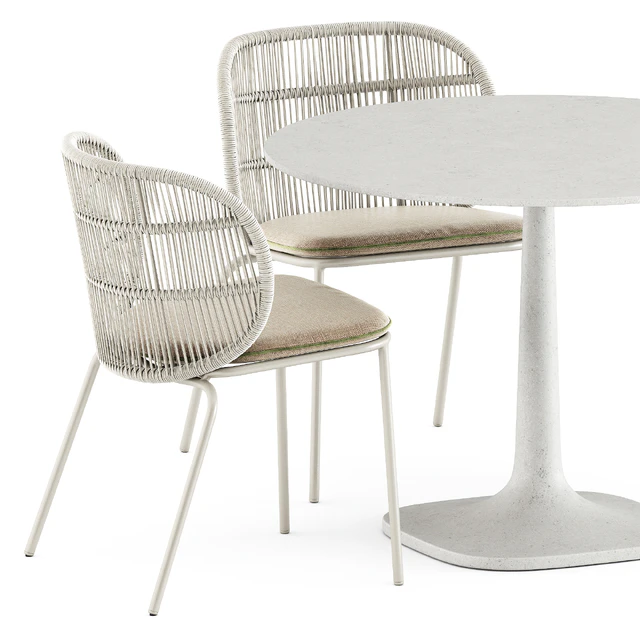 Kodo dining chairs by Vincent Sheppard and Fiore Outdoor table by bebitalia — Скачать