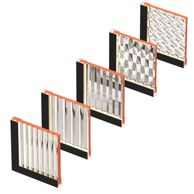 Partitions made of ribbed glass with lighting. — Ver 4