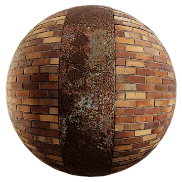 brick wall with rusty panel 001 — Descargar
