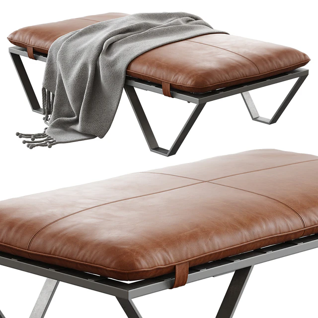 Darrow Tan Leather Ottoman — Descargar