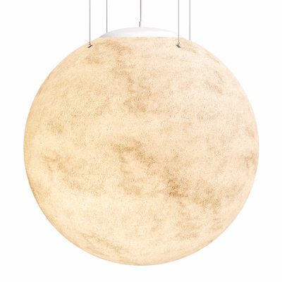 Large Moon Resin Globe Pendant Light — Ver 3