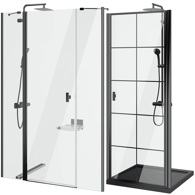 Душевые двери Radaway Nes 8 Black set 141 — Скачать