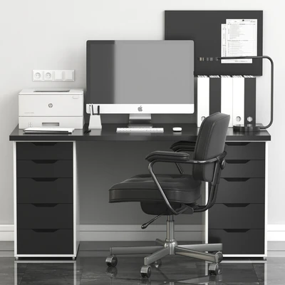 Ikea Office Workplace with Alex Table and Alefjall Chair — Вид 5