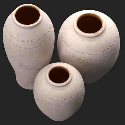 Artisan Hand Painted Terracotta Blue Vases — Вид 6