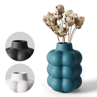 Decorative ceramic vase with flowers — Вид 1