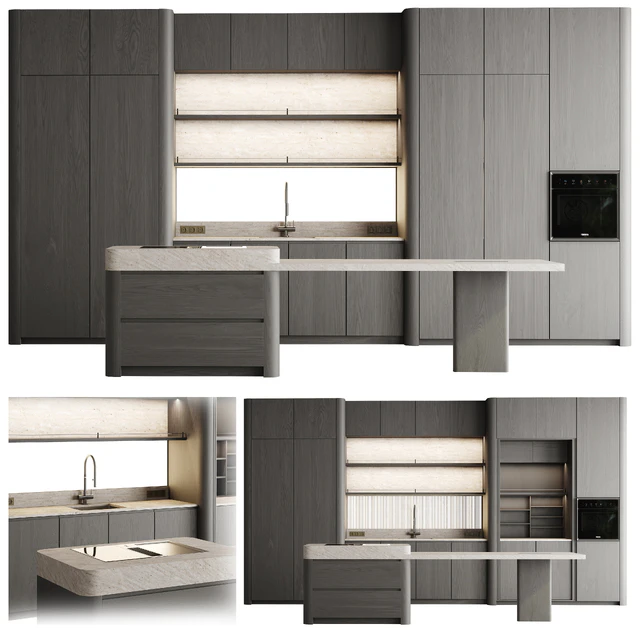 kitchen cabinet with island 01 — Descargar