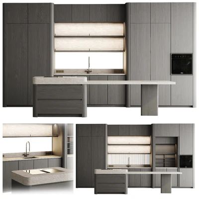 kitchen cabinet with island 01 — Ver 1