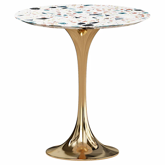 Jedison 20" Round Terrazzo Side Table In Gold Terrazzo — Скачать