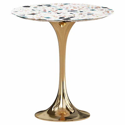 Jedison 20" Round Terrazzo Side Table In Gold Terrazzo — Вид 3
