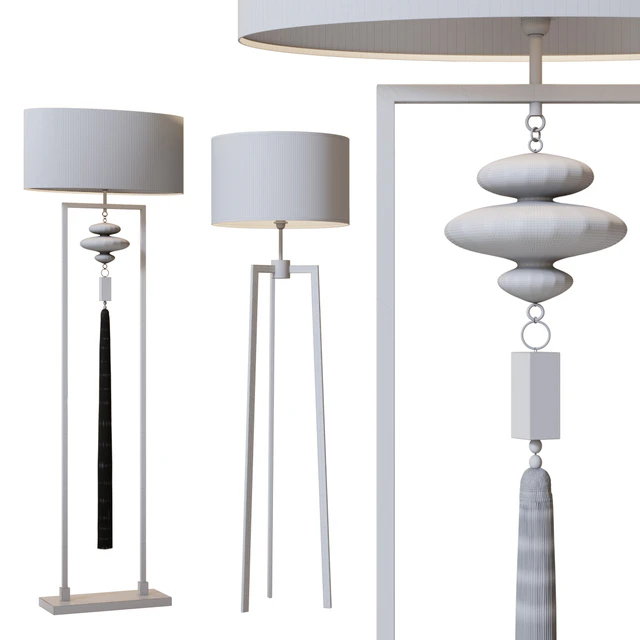 TRIANON & CONSTANCE nickel and purple floor lamp — Descargar