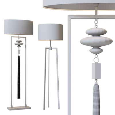 TRIANON & CONSTANCE nickel and purple floor lamp — Ver 3