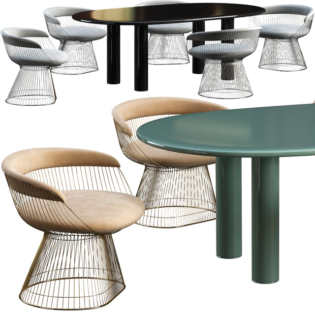 Dining table Knoll Smalto and chair Knoll Planter — Descargar