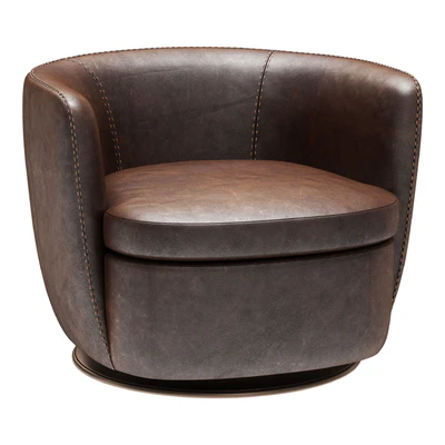 Restoration Hardware Klein Leather Swivel Chair — Ver 1