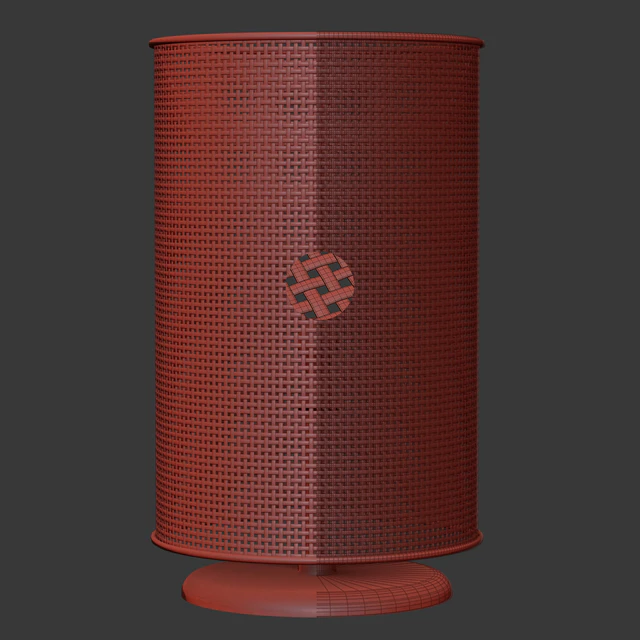 Wooden rattan table lamp L500 / Круглый настольный светильник — Скачать