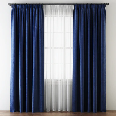 Hovering Velvet Tape Curtains with Tulle — Вид 1