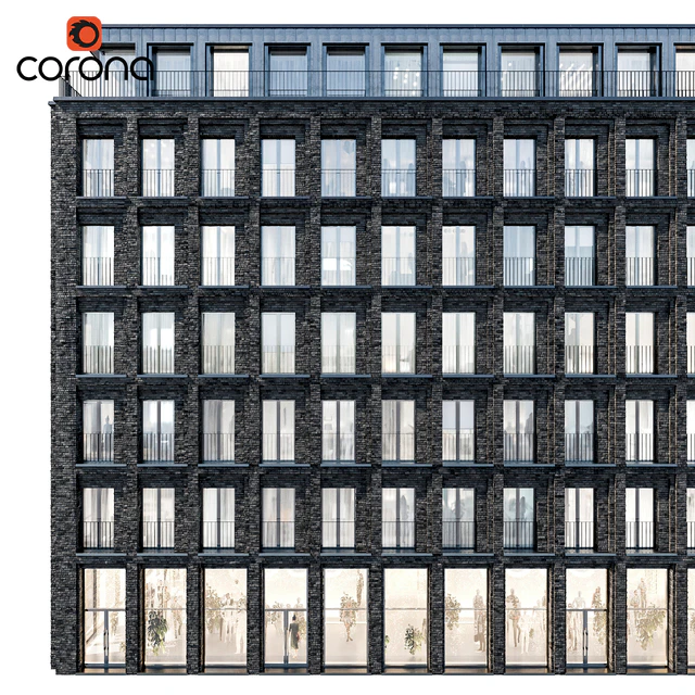 Modern residential building 07 | night + interiors — Descargar