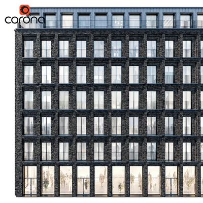 Modern residential building 07 | night + interiors — Ver 4