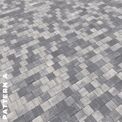 Set of four types of gray paving stones with texture 6290 — Ver 6