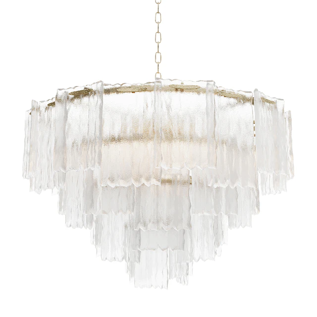 Round pendant chandelier made of ribbed glass Garda Decor 164FA-33128 — Descargar