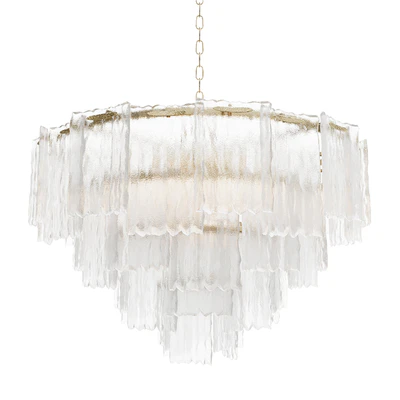 Round pendant chandelier made of ribbed glass Garda Decor 164FA-33128 — Ver 6