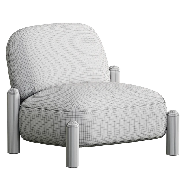 Armchair with chenille upholstery Boldi — Descargar