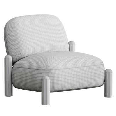 Armchair with chenille upholstery Boldi — Ver 7
