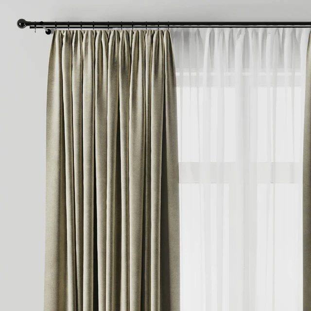 Curtain With rod 10 Curtain Brown and cumin Yellow HBH — Descargar