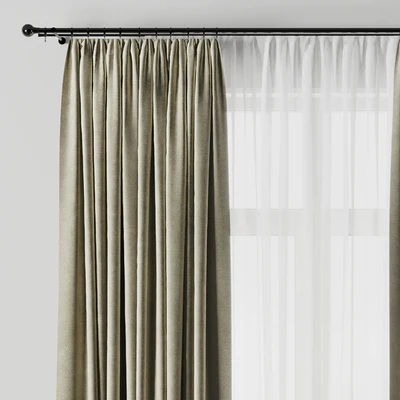 Curtain With rod 10 Curtain Brown and cumin Yellow HBH — Ver 5
