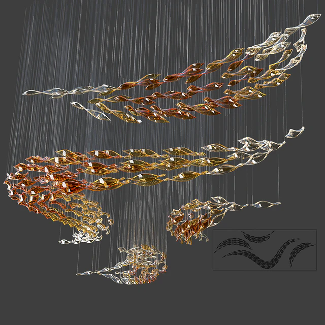 Glass Waves Chandelier (S shape) — Descargar