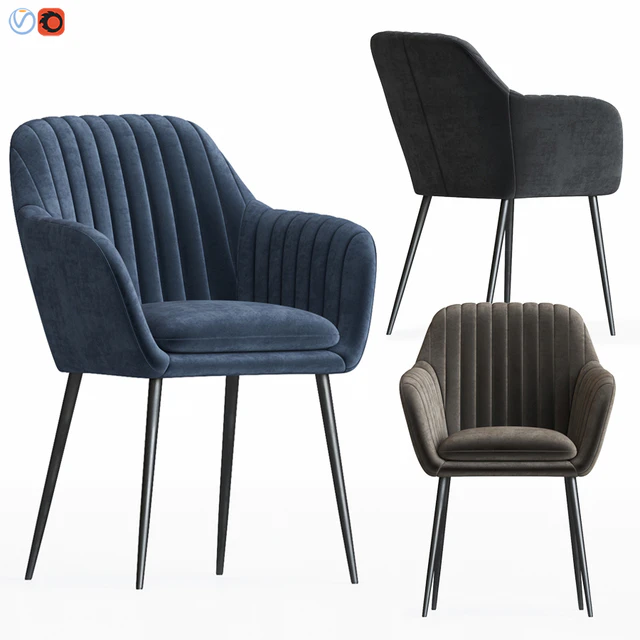 Deephoue Chair Lausanne sea blue velvet — Descargar