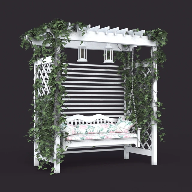Garden swing in the style of Provence, white — Descargar