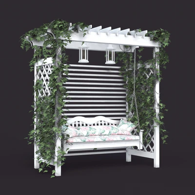 Garden swing in the style of Provence, white — Ver 1